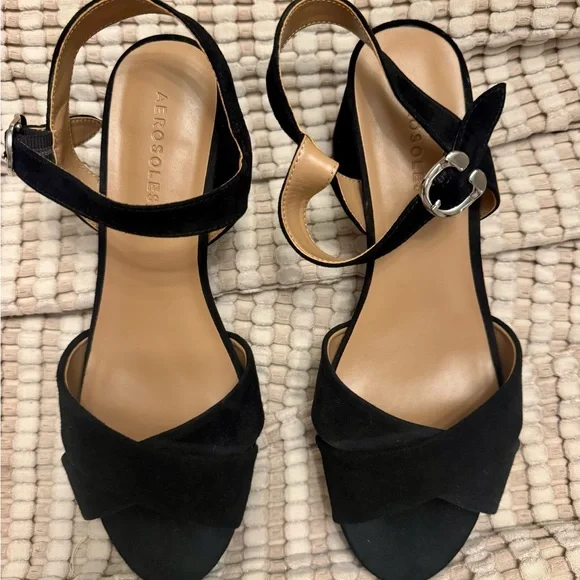 Aerosoles Cosmos Black Women's Platform Sandals - Picture 4 of 8